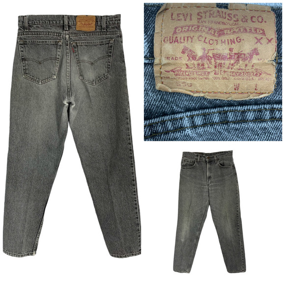 Vintage Levis 550 Jeans Sz 31 x 29 (Tag 32 x 32) Gray Wash Distressed Made USA - Picture 1 of 9